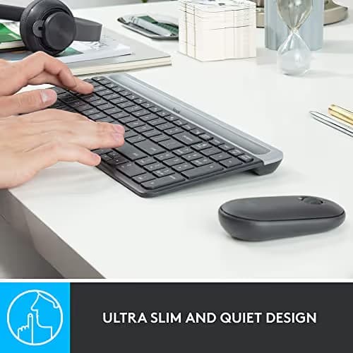 Logitech MK470 Wireless/Wired Slim Keyboard With Optical Mouse image