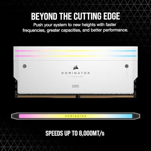 CORSAIR Dominator Titanium RGB 64GB (2 x 32GB) DDR5 6600 (PC5 52800) Desktop Memory Model CMP64GX5M2X6600C32W image