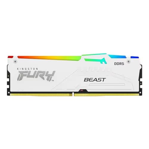 Kingston FURY Beast RGB White 128GB (4x32GB) 5600MT/s CL40 DDR5 XMP DIMM | Overclocking | Plug N Play | Intel XMP 3.0 | Kit of 4 | KF556C40BWAK4-128 main image