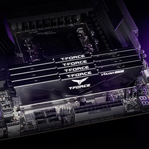 TEAMGROUP T-Force Vulcan DDR5 16GB (2x8GB) 5200MHz (PC5-41600) CL40 Intel XMP 3.0 & AMD Expo Compatible Desktop Memory Module Ram Black FLBD516G5200HC40CDC01 image