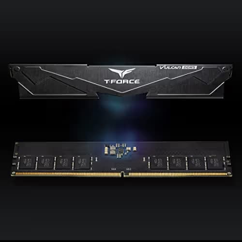 TEAMGROUP T-Force Vulcan DDR5 16GB (2x8GB) 5200MHz (PC5-41600) CL40 Intel XMP 3.0 & AMD Expo Compatible Desktop Memory Module Ram Black FLBD516G5200HC40CDC01 image