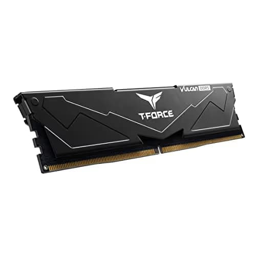TEAMGROUP T-Force Vulcan DDR5 16GB (2x8GB) 5200MHz (PC5-41600) CL40 Intel XMP 3.0 & AMD Expo Compatible Desktop Memory Module Ram Black FLBD516G5200HC40CDC01 image