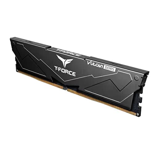 TEAMGROUP T-Force Vulcan DDR5 16GB (2x8GB) 5200MHz (PC5-41600) CL40 Intel XMP 3.0 & AMD Expo Compatible Desktop Memory Module Ram Black FLBD516G5200HC40CDC01 image