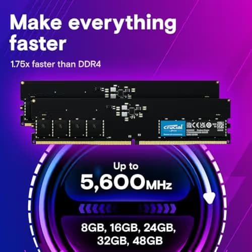 Crucial CT2K16G48C40U5 Black DDR5-4800 CL40 32GB (2x16GB) image