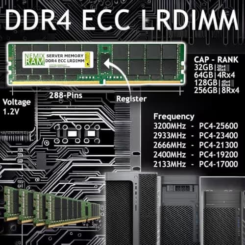 Supermicro MEM-DR412L-SL02-LR26 Registered Green / Black DDR4-2666 CL22 128GB (1x128GB) image