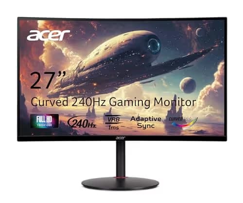 Acer XZ270 Xbmiipx 27" 1080p 240Hz VA Curved Monitor image