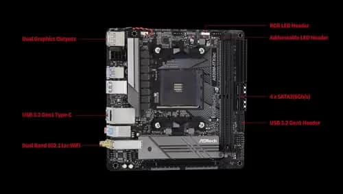 ASRock A520M-ITX/ac AM4 DDR4 Mini-ITX image