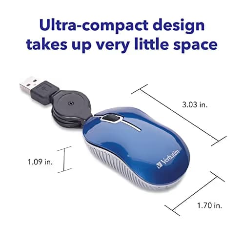 Verbatim 98616 Go Mini Travel Commuter Wired Optical Mouse image