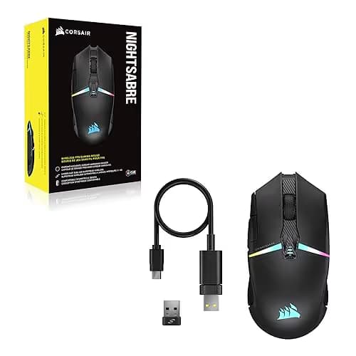Corsair NIGHTSABRE RGB Wireless/Bluetooth/Wired Optical Gaming Mouse image