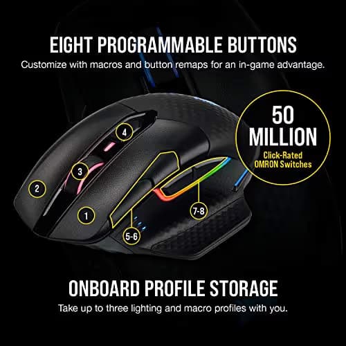 Corsair Dark Core RGB Pro Wireless Gaming Mouse - Black image