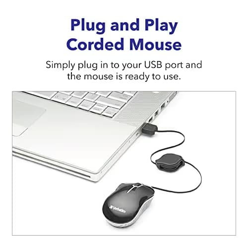 Verbatim 98618 Mini Travel Commuter Pink Wired Optical Mouse image