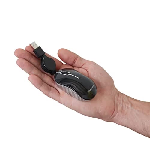 Verbatim 98618 Mini Travel Commuter Pink Wired Optical Mouse image
