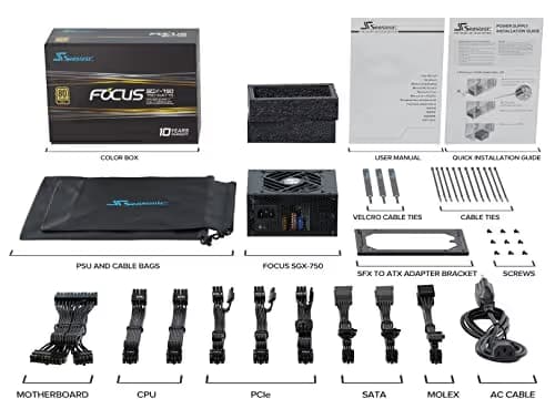 SeaSonic FOCUS SGX (2021) Black SFX 750W Fully Modular 80+ Gold Certified image