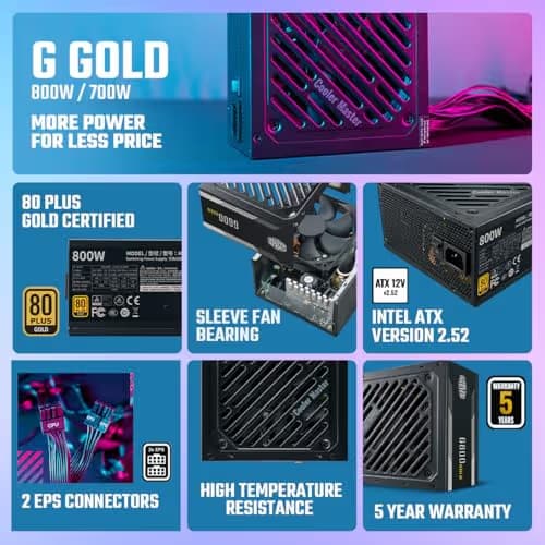 Cooler Master G700 Black ATX 700W Non-Modular 80+ Gold Certified image