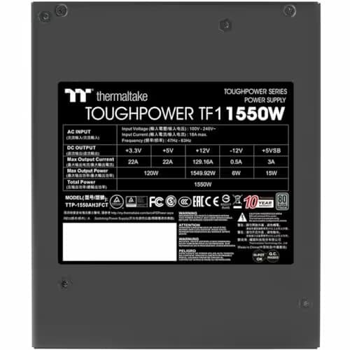 Thermaltake Toughpower Black TF1 - TT Premium 1550W Fully Modular 80+ Titanium image
