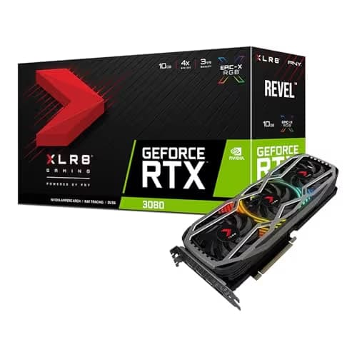 PNY GeForce RTX 3080 10GB LHR XLR8 Gaming REVEL EPIC-X RGB 10GB GDDR6X Silver / Black main image