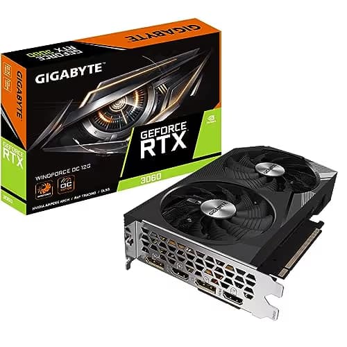 Gigabyte WINDFORCE OC GeForce RTX 3060 12GB 12GB GDDR6 Black image