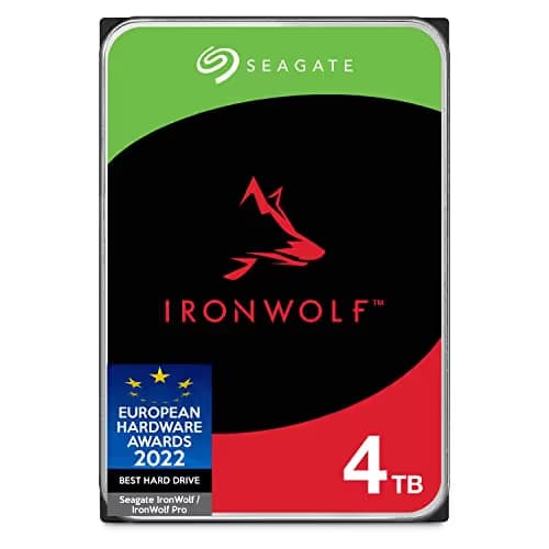 Seagate IronWolf 4TB NAS Hard Drive HDD – CMR 3.5 Inch SATA 6Gb/s 5900 RPM 64MB Cache for RAID Network Attached Storage – Frustration Free Packaging (ST4000VNZ08) image