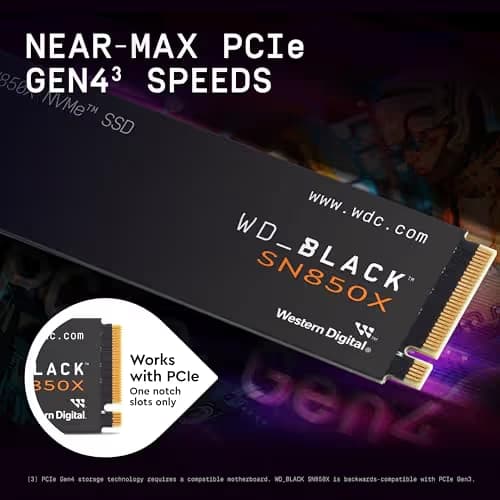 Western Digital WD_Black SN850X 1TB SSD M.2 PCIe 4.0 NVMe image