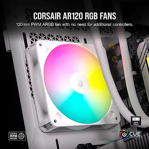 Corsair iCUE AR120 120mm Digital RGB PWM 59 CFM White 3-Pack image