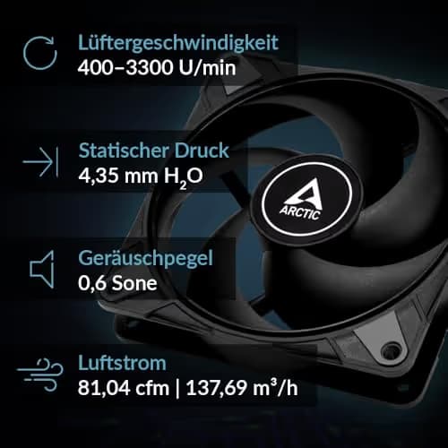 ARCTIC P12 Max 120mm Black PWM Pack of 5 image