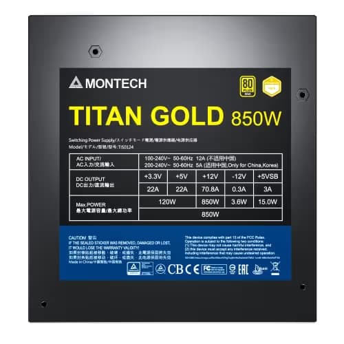 Montech TITAN Gold 850W Fully Modular 80+ Gold image