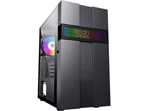 DIYPC ARGB-Q8-BK Micro ATX Mid Tower Black Tempered Glass Side Panel image