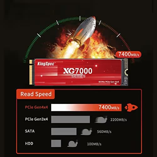 KingSpec XG7000 2TB SSD M.2-2280 PCIe 4.0 X4 NVMe image