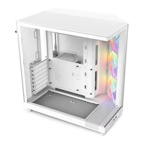 NZXT H6 Flow RGB ATX Mid Tower White Tempered Glass image