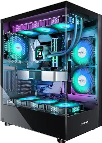 MUSETEX K2 ATX Mid Tower Black Tempered Glass Side Panel image