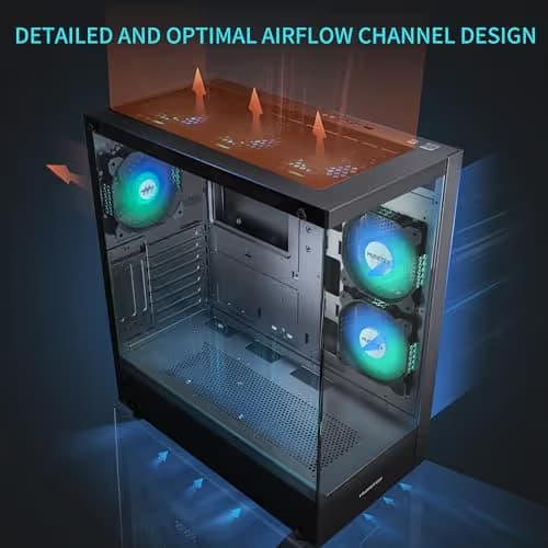 MUSETEX K2 ATX Mid Tower Black Tempered Glass Side Panel image