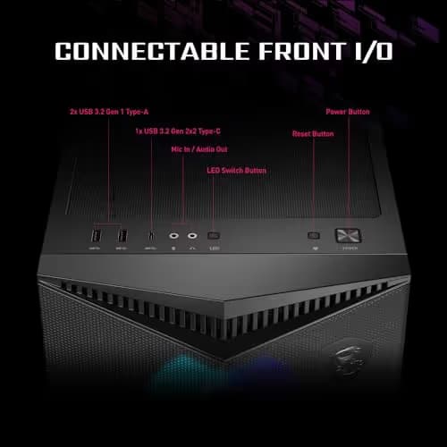 MSI MPG GUNGNIR 300R AIRFLOW ATX Mid Tower Black with Tempered Glass Side Panel image