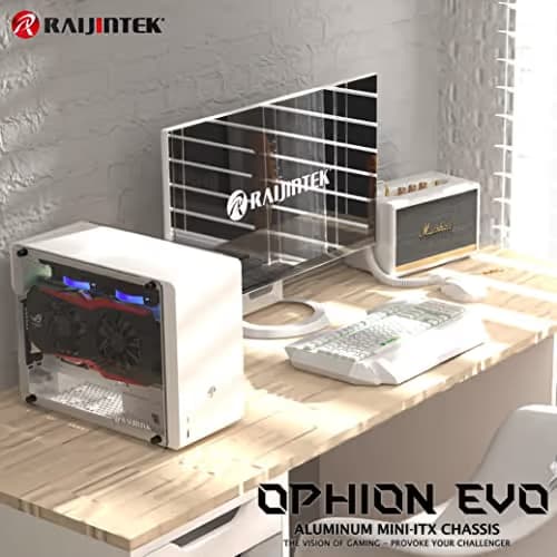 RAIJINTEK OPHION EVO Mini-ITX Desktop Black with Acrylic Side Panel and USB 3.2 Gen 1 Type-A image