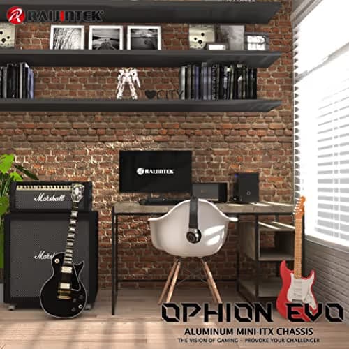RAIJINTEK OPHION EVO Mini-ITX Desktop Black with Acrylic Side Panel and USB 3.2 Gen 1 Type-A image