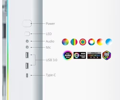 Montech KING 95 ATX Mid Tower Pure White with Tempered Glass Side Panel image
