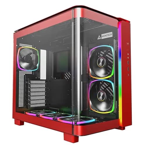 Montech KING 95 PRO ATX Mid Tower Red Tempered Glass Side Panel main image
