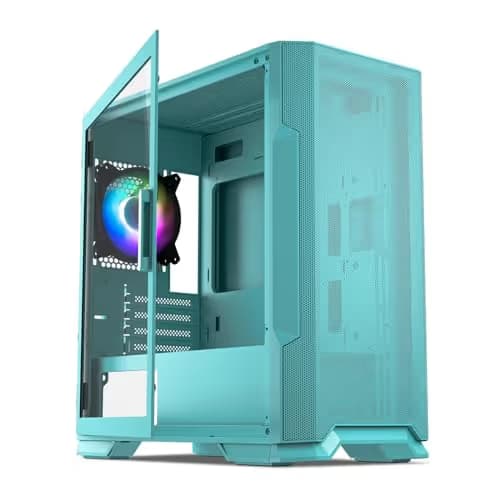 Vetroo M03 Micro ATX Mini Tower Green with Tempered Glass Side Panel and USB 3.2 Gen 1 Type-A / USB 2.0 Type-A main image