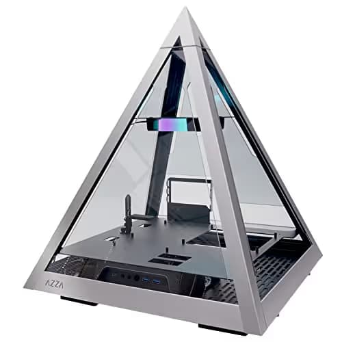 Azza Pyramid L ATX Mid Tower Gray / Black Tempered Glass Side Panel, USB 3.2 Gen 2 Type-C and USB 3.2 Gen 1 Type-A Front Panel main image