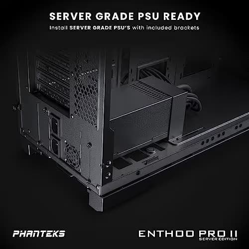 Phanteks Enthoo Pro 2 Server Edition ATX Full Tower Black with Tempered Glass Side Panel and USB 3.2 Gen 2 Type-C, USB 3.2 Gen 1 Type-A image