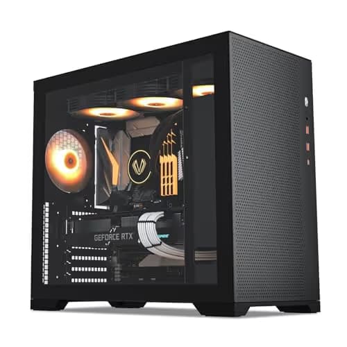 Vetroo AL-MESH-7C ATX Mid Tower Black Tempered Glass Side Panel and USB 3.2 Gen 2 Type-C / USB 3.2 Gen 1 Type-A image