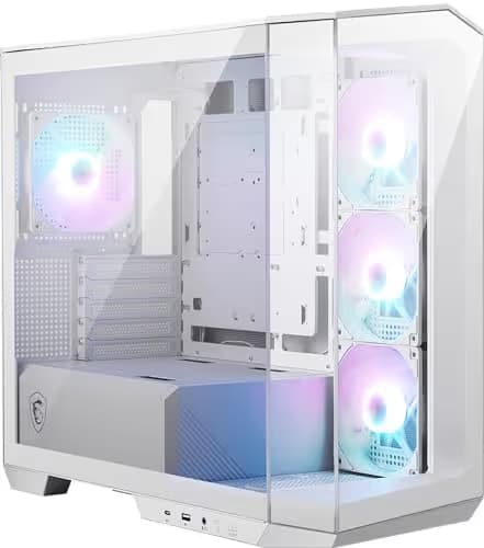 MSI MAG PANO M100R PZ Micro ATX Mid Tower White with Tempered Glass Side Panel image