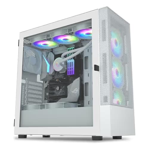 Vetroo AL600 ATX Mid Tower White Tempered Glass main image