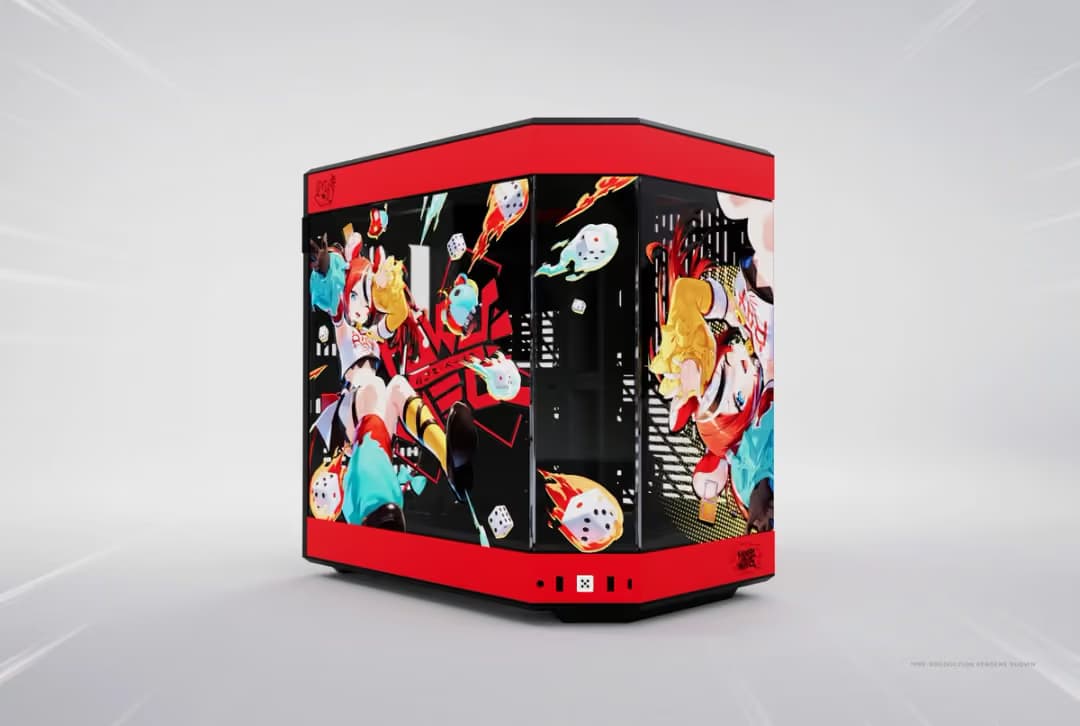 HYTE Y60 HAKOS BAELZ Limited Edition ATX Mid Tower Red / Black Tempered Glass Side Panel main image