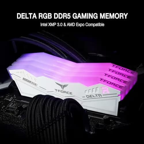 TEAMGROUP T-Force Delta RGB White DDR5-6000 CL30 32GB (2x16GB) image