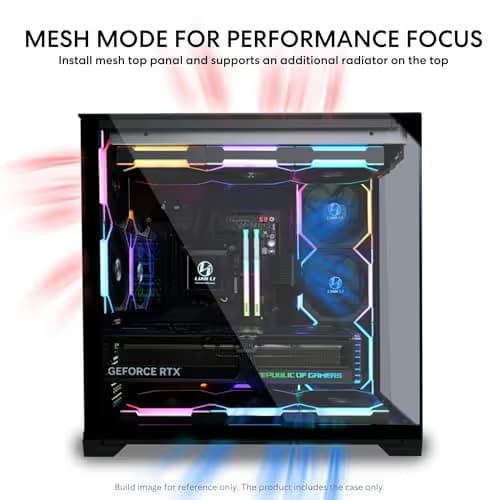 Lian Li O11 VISION COMPACT ATX Mid Tower Black with Tempered Glass Side Panel, USB 3.2 Gen 2 Type-C, and USB 3.2 Gen 1 Type-A image