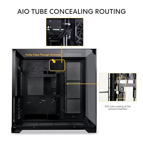 Lian Li O11 VISION COMPACT ATX Mid Tower Black with Tempered Glass Side Panel, USB 3.2 Gen 2 Type-C, and USB 3.2 Gen 1 Type-A image