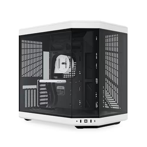 HYTE Y70 ATX Mid Tower White Panda / Black Tempered Glass Side Panel, USB 3.2 Gen 2 Type-C, USB 3.2 Gen 1 Type-A image