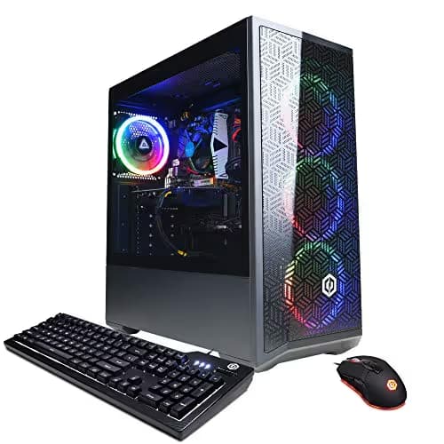 CyberPowerPC MASTERBOX NR640 ATX Mid Tower Black with Tempered Glass Side Panel and USB 3.2 Gen 1 Type-A Front Panel main image