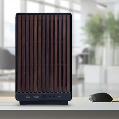 Lian Li A3-mATX Micro ATX Mini Tower Black / Brown Wood Mesh Side Panel image