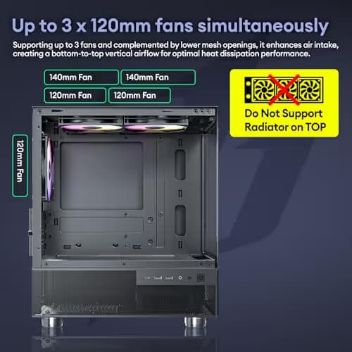 Okinos Aqua 3 Micro ATX Mini Tower Black Tempered Glass Side Panel image